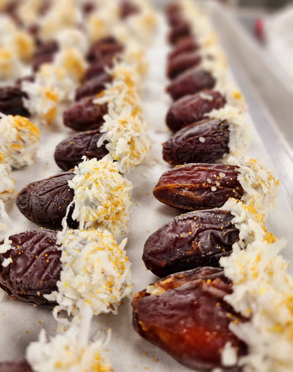 Coconut & Saffron Stuffed Dates